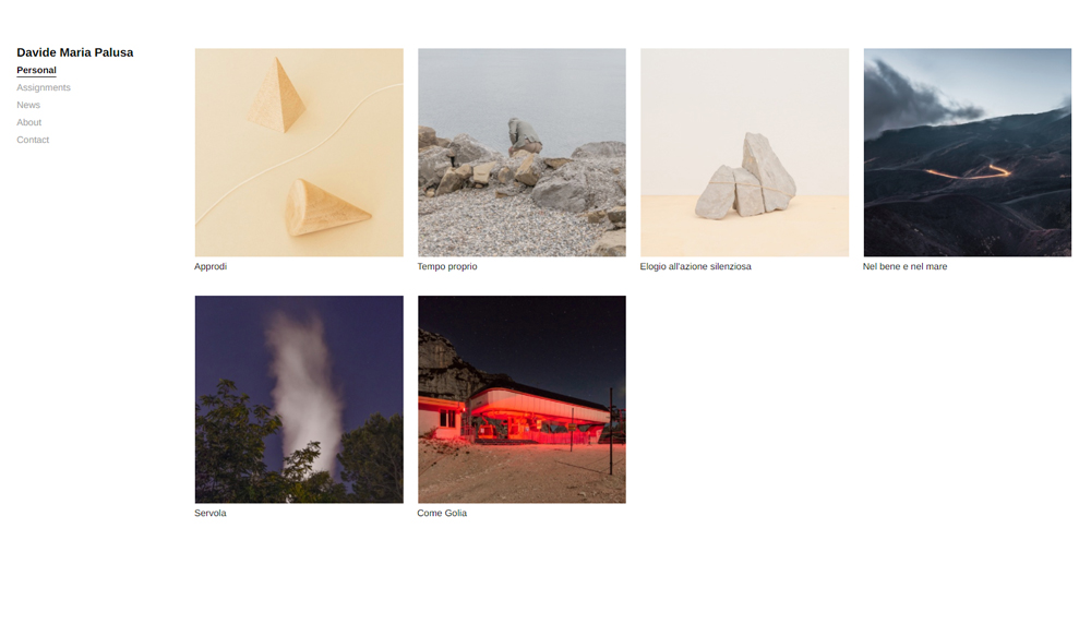 example website of Davide Maria Palusa